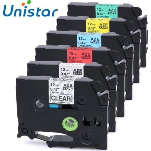 Unistar 12mm Waterproofing Label Tape Compatible for Brother Label Tape Printer h110 Black on White Laminated Label tze-231 t431