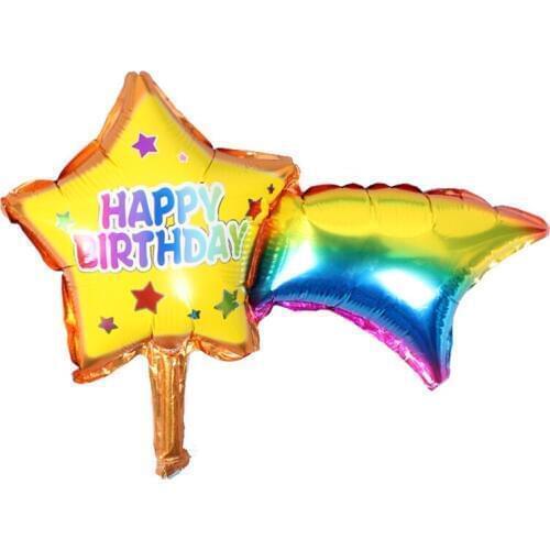 1PSC 90*60cm Meteor Star Rainbow Aluminum Foil Balloon Helium Balloons happy Birthday Party Decor Supplies Classic Toys