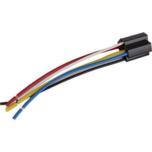 1 Pcs Car 12V 12 Volt DC 40A AMP Relay Harness Socket 5-Pin 5-Wires 17AWG 13.5cm/ 5.3"
