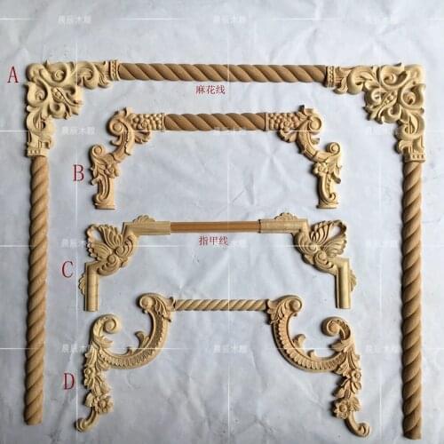 4pcs/lot,European style Wooden Carved Corner Flower Decoration furniture Door Decoration(A1163)