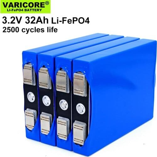 4PCS VariCore 3.2V 32Ah battery pack LiFePO4 phosphate 32000mAh 12V 24v Motorcycle Car motor batteries modification Nickel
