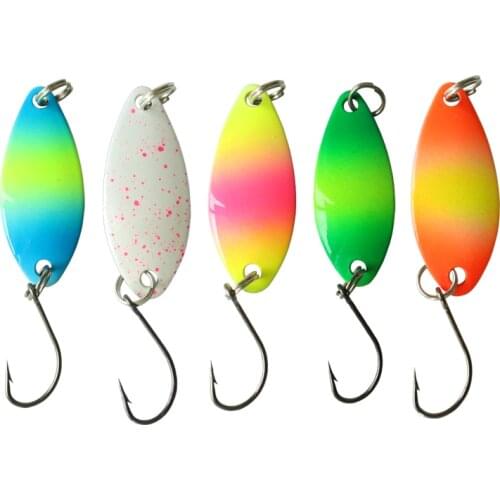 5pcs/lot 3.2cm 2.5g/3.5g/5g metal spoon lure fishing tackle pesca Trout Lure Spoon Fishing