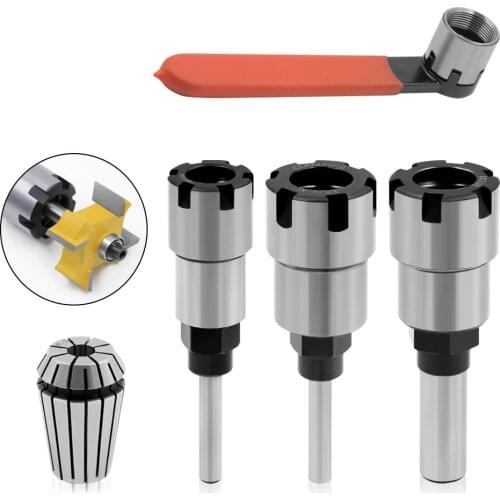 5pcs set 1/4 or 1/2 inch Shank ER16 ER20 Extension Rod Collet UM Type Wrench Nut for CNC Milling Tool Engraving Machine