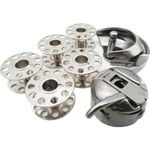 7Pcs/set Swing Bobbin Case Spools Domestic Sewing Machine SHUTTLE HOOK BOBBINS CASE For 15class Elna,Kenmore,Brother Meister Etc