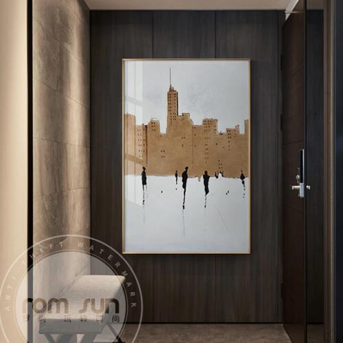 Abstract Nostalgic City Street Gentleman Canvas Painting Poster And Print For Living Room Bedroom Fashion Wall Art Decorative