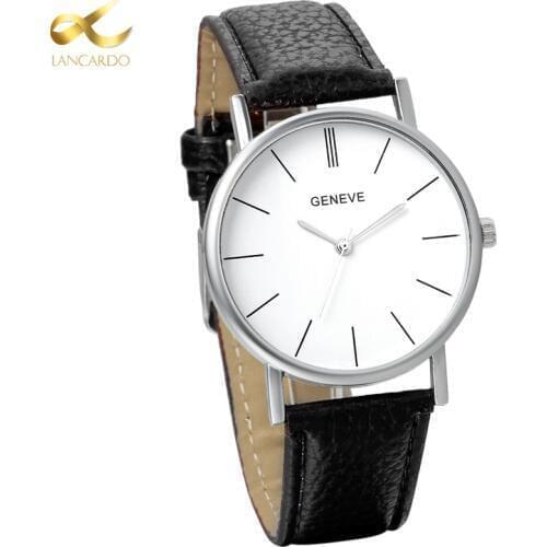 Lancardo Women Watch Men Luxury Business Leather Man Watch Waterproof Unique Fashion Casual Quartz Male Dress Clock Gift