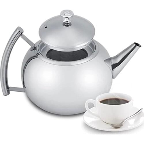 1L Stainless Steel Teapot With Infuser Filter Heat Resistant Tea Pot With Strainer Tea Induction Cooker Gas Stove Kettle