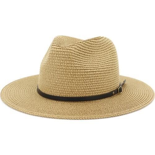 Women Summer Hat Panama Hats Straw Hat Sun Hat Folding Western Wide Curved Brim