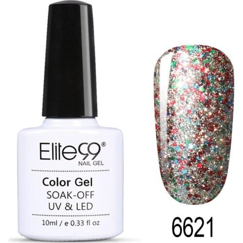Elite99 10ml Starry Glitter UV Gel Nail Polish Super Shining UV Nail Gel Varnish Semi Permanent Hybrid Nail Enamel Gel Polish