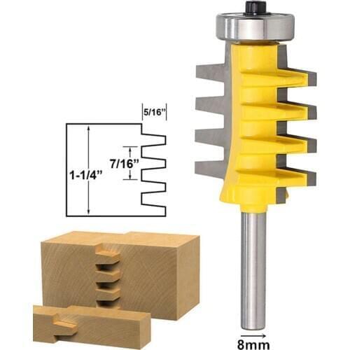 8mm Shank Rail Reversible Finger Joint Glue Bit Cone Tenon Woodwork Milling Power Tools Wood Router