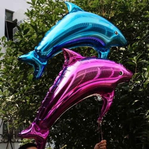 Toy balloons can float empty dolphin childrens toys birthday party wedding background layout cartoon aluminum foil balloons