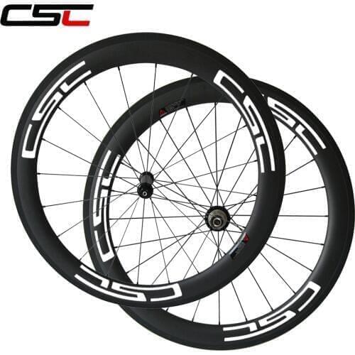 CSC 25mm wide 60mm Depth carbon clincher wheelset tubeless compatible Basalt surface High Tg Resin Powerway R36 hub 1420 spokes