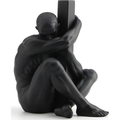 Creative nude art male gymnastics sculpture human body naked male home Resin creative mask cafe dies Star naked art men