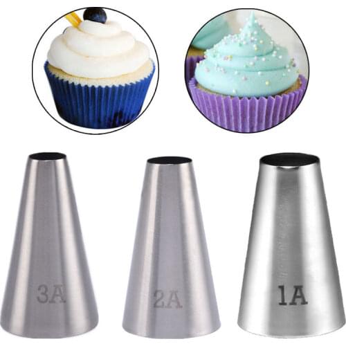 #1A#2A#3A Round Cake Cream Decoration Tip Pastry Icing Piping Nozzles For Confectionery Cookie Baking Tools Baby Food Maker Mold