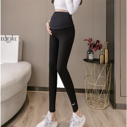 Maternity Leggings 2021 New Spring High Waist Belly Pants For Pregnancy Women Yoga Maternity Leggings For Outer Wear E0160