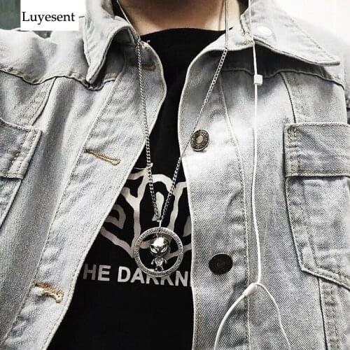 Punk Metal Cool Pattern Unisex Chains Necklaces Man Women Hip Hop Couple Fashion Necklace Gothic Chic 2021 Round Accessories Hot