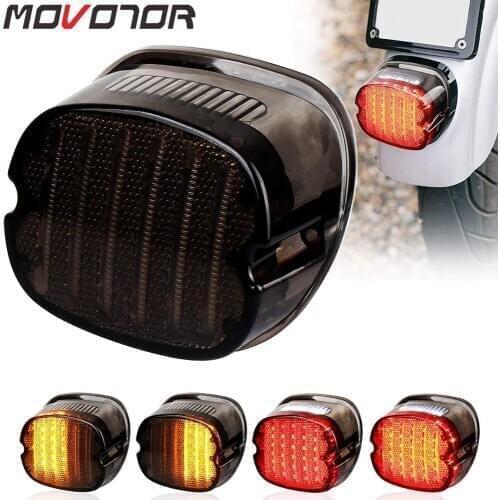 MOVOTOR Tail Light Integrated Turn Signal Brake Running Light Low Profile Smoked Rear Light for Harley Sportster 883