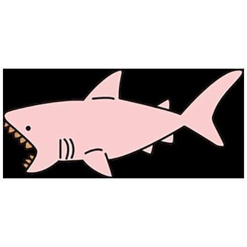 Cartoon Pink Pocket Shark for Kids Clothing DIY T-shirt Applique Heat Transfer Vinyl Shark Letter Washable Patch Stickers