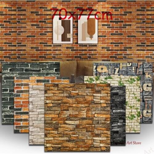 3d Wall Sticker Brick Pattern Wallpaper, Used for Living Room Bedroom Tv Wall 77x70cm Waterproof Self-adhesive Wall Sticker