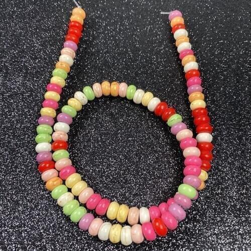 Natural Turquoises Abacus Shape Mixed Colors Loose Beads 6x10 5x8 4x6 mm Pick Size for Making DIY Jewelry Necklace Accessories