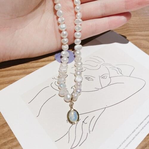 Natural Pearl Necklace Jewelry Necklace for Women Fashionable Vintage Necklace Collarbone chain Collar