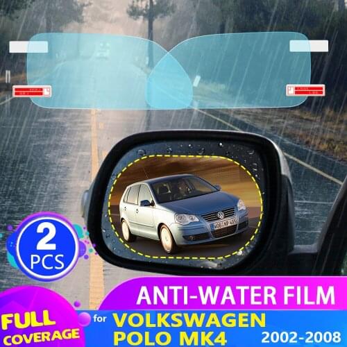 Car Rearview Mirror Film for Volkswagen VW POLO MK4 9n 9n3 2002~2008 2003 2004 2005 2006 Anti Fog Rainproof Sticker Accessories