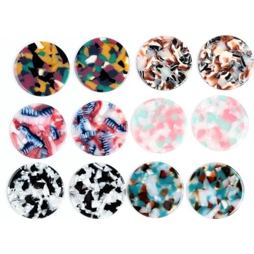 Tortoise Shell Beads,Acetate Acrylic Earring Charms,Circle Coin Shaped Pendants,Jewelry findings,Earrings Parts,37MM ACE233