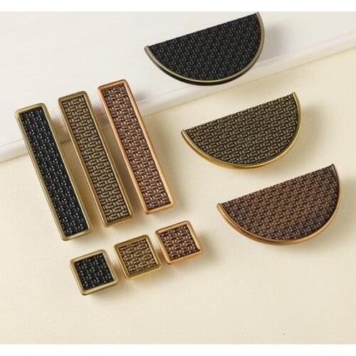 2.5" 3.75" Antique Coffee Door Handle Cabinet Knobs Square Drawer Pull Handles Semicircle Vintage Furniture Handle Knob 64 96mm