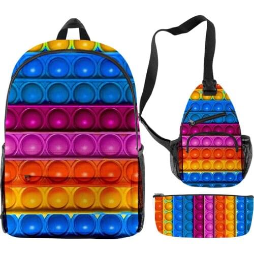 School Season Students Rainbow Color Peripheral Suit Backpack Men and Women School Bag Family Combination Game Backpack