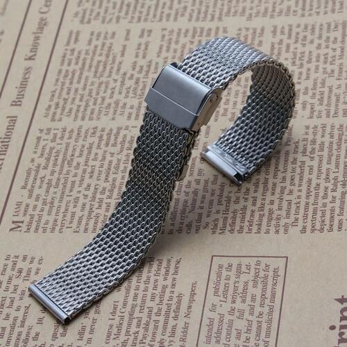 Safety buckle Stainless steel mesh Watchband for smart watches bracelet Watches accessories watchband 18mm 20mm 22mm watchband