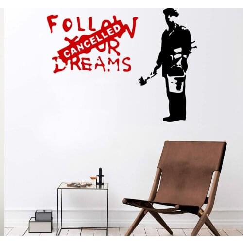 Modern Banksy Text Home Decor Wall Stickers For Living Room Wall Decals Kids Room Wallpaper Poster