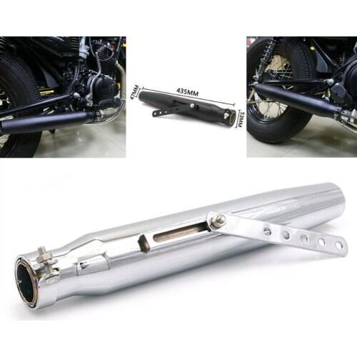 Chrome Cafe Racer Universal Exhaust Silencer Mufflers Pipe For Harley Classic