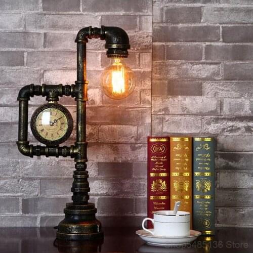Vintage Industrial Bar Table Lamp Retro Lighting Loft Edison Steampunk Iron Antique Study Room Living Room Decoration Desk Lamp