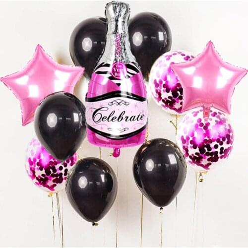 Whiskey Wine Bottle 30 jaar birthday party decoration globos birthday party ball Confetti Latex Balloons wedding party supplies