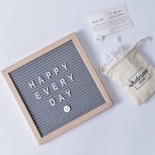 Felt Letter Message Board Handmade Wooden Frame INS Nordic Felt Letter Board with Letters and Numbers Baby Birthday Decoration