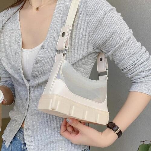 Shoulder Bag Female Underarm Bags Designer Baguette Handbag Purse Women Bag Transparent All-match Fashion 2021 New PU Leather