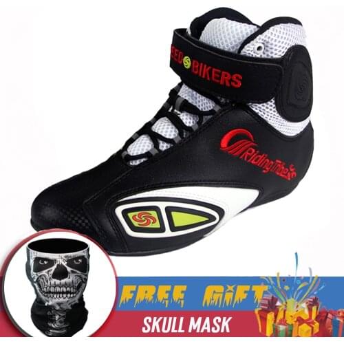 Femal Men Motorcycle Boots PU Leather Non-slip Road Racing Shoes Spring Autumn Breathable Motorbike Shoes Men Motorcycle Boot