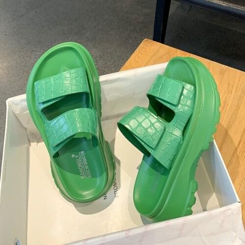 Wedges woman 2021 high dress up Mujer Summer New Slip-On Platform Jelly Shoes Outdoor Leisure Beach Comfortable Slippers Female