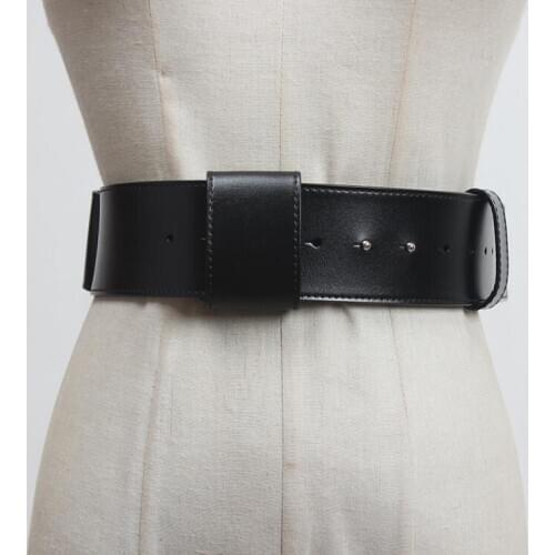 Womens runway fashion genuine leather Cummerbunds female Dress Corsets Waistband Belts decoration wide belt R3140