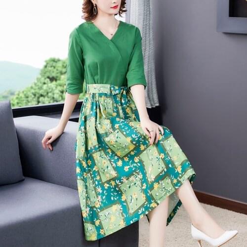 ZUOMAN Mori Girl Autumn Spring Women Vintage Dress Stand Collar Geometric Printed Loose Dress Cotton Linen Vestidos Femininos