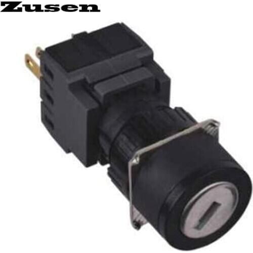 Zusen 16mm round plastic key lock switch push button switch (F16-11Y/21)