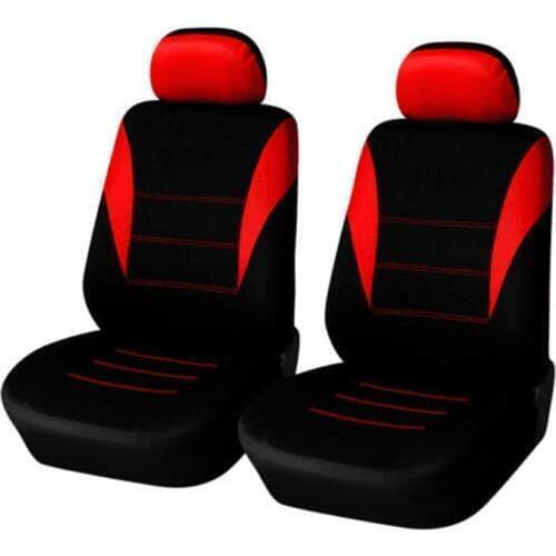 1set Universal Car Seat Cover 9 Piece Set Interior Accessories Fit Most Black Seat Covers black Red
