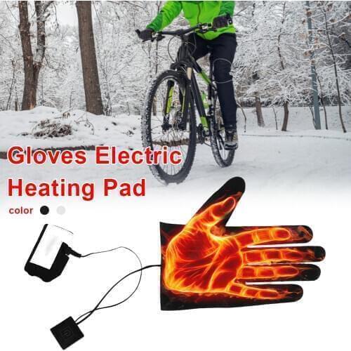 1pc Gloves Electric Heating Pad Lightweight Five-finger Warmer Heating Pads DC Power Supply with 3-level Thermostat Switch
