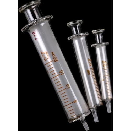 1 Pcs Glass Syringe Injector Sampler Dispensing With Ink Chemical Medicine 2ml,5ml,10ml