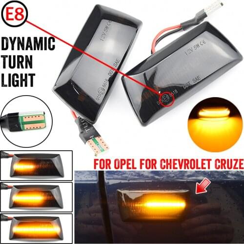 2pcs For Opel Insignia Astra H Zafira B Corsa D For Chevrolet Cruze LED Dynamic Side Marker Light Repeater Indicator Light