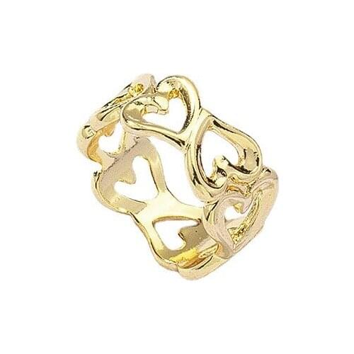 2021 Ins Trendy Gold Love Heart Irregular Minimalism Finger Rings Korean Fashion Women Party Jewelry