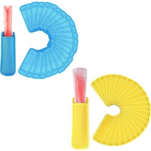 24 Pack Pack in Ice Sleeves Reusable Popsicle Holders Popsicle Bags Freezer Anti Freezing Ice Holders