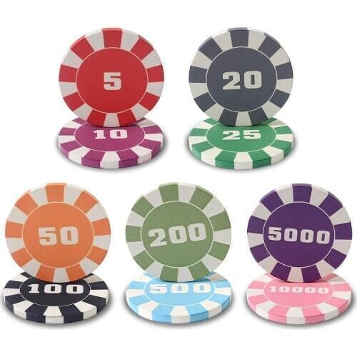 25pcs/lot poker chips ceramic Stripe Poker Chip Taxes Hold'em Poker Wholesale Poker Chips Customize Coins 10g