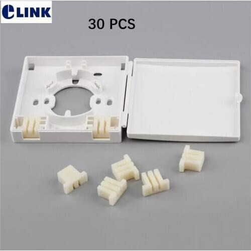 30 PCS ftth faceplate without adapter SM MM ftth 2 port white color ABS Wall outlet 2 core 1core fiber optical face plate 86