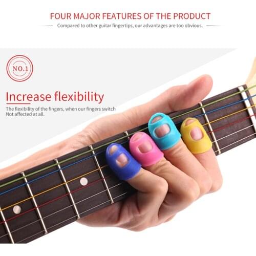 4pcs Finger Protectors Guitar Silica Gel Fingertip Caps for Guitar Ukulele Beginners Guitar Accessories